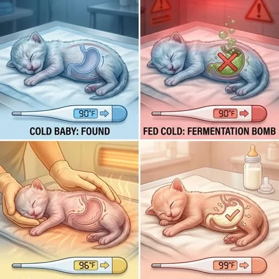 The Cold Stomach Trap: Why You Never Feed a Cold Baby Kitten